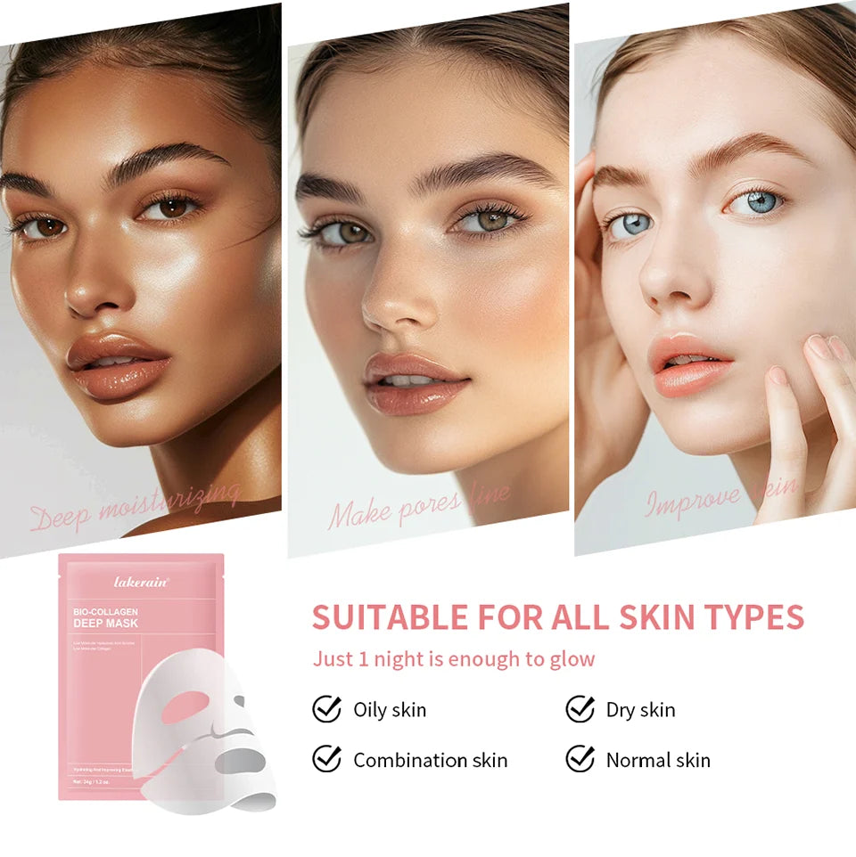 Deep Hydrating Bio-Collagen Face Mask Pack (4-Pack)