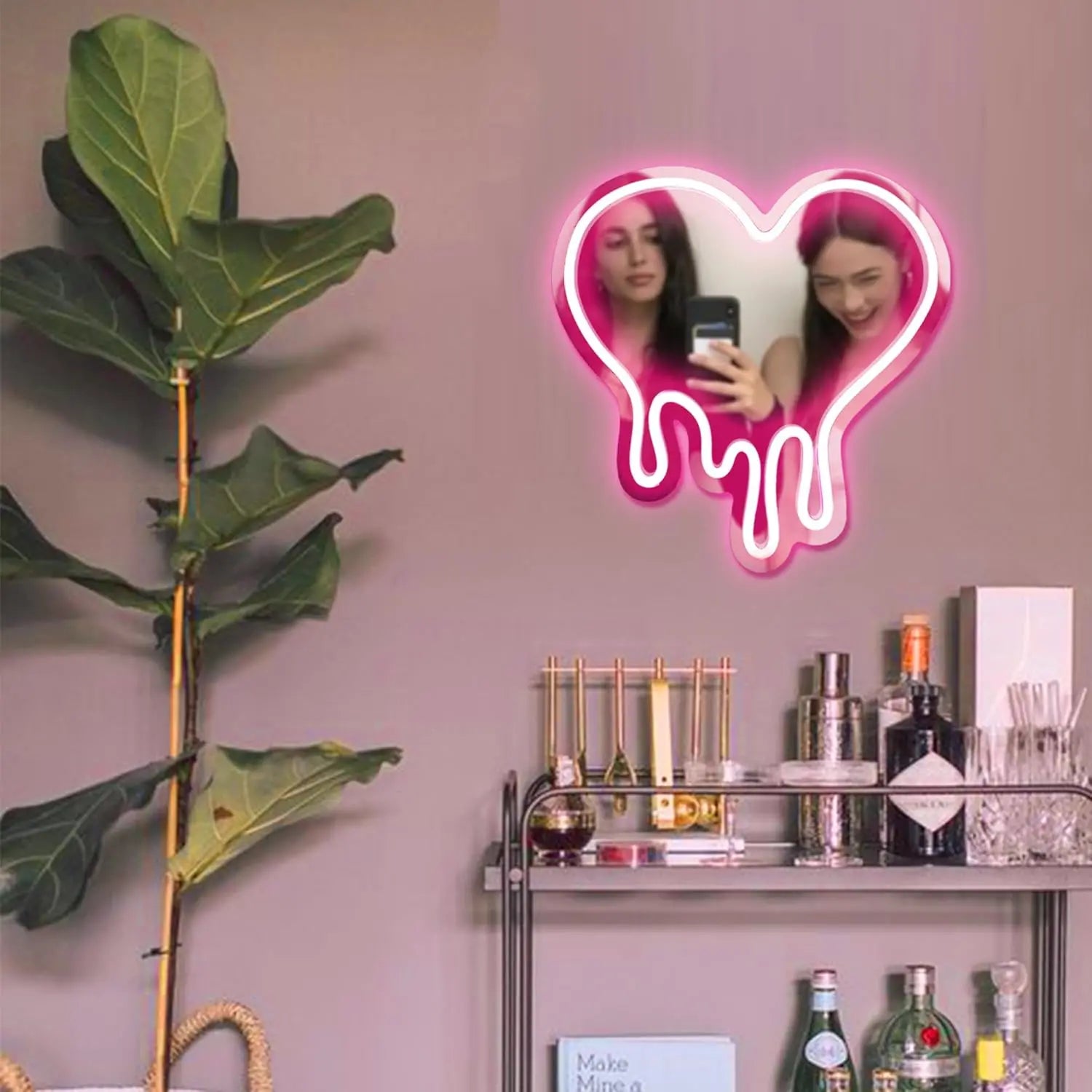 NovaGlow™ Melting Heart Neon Mirror Sign