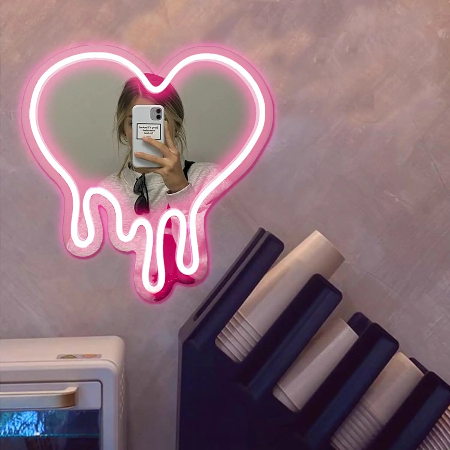 NovaGlow™ Melting Heart Neon Mirror Sign